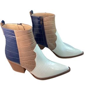 ARIDER Girl Tri-Color Croc Ankle Boot